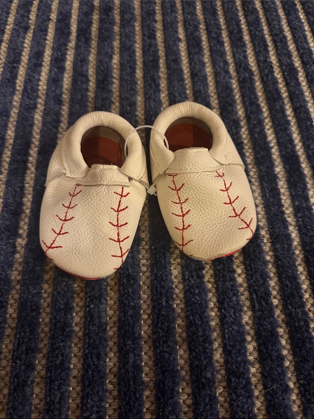 Kids Baseball Moccasin Booties - babies size 4